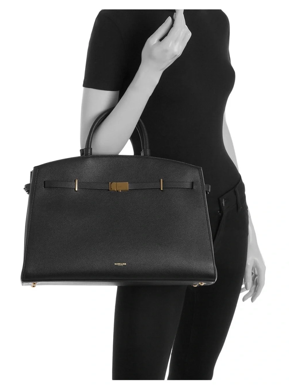 NWT DeMellier The Hudson Leather Tote Black